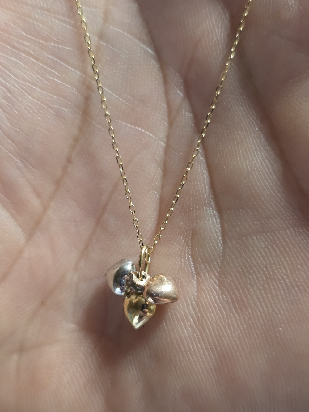 14k Gold Hearts Chain Necklace